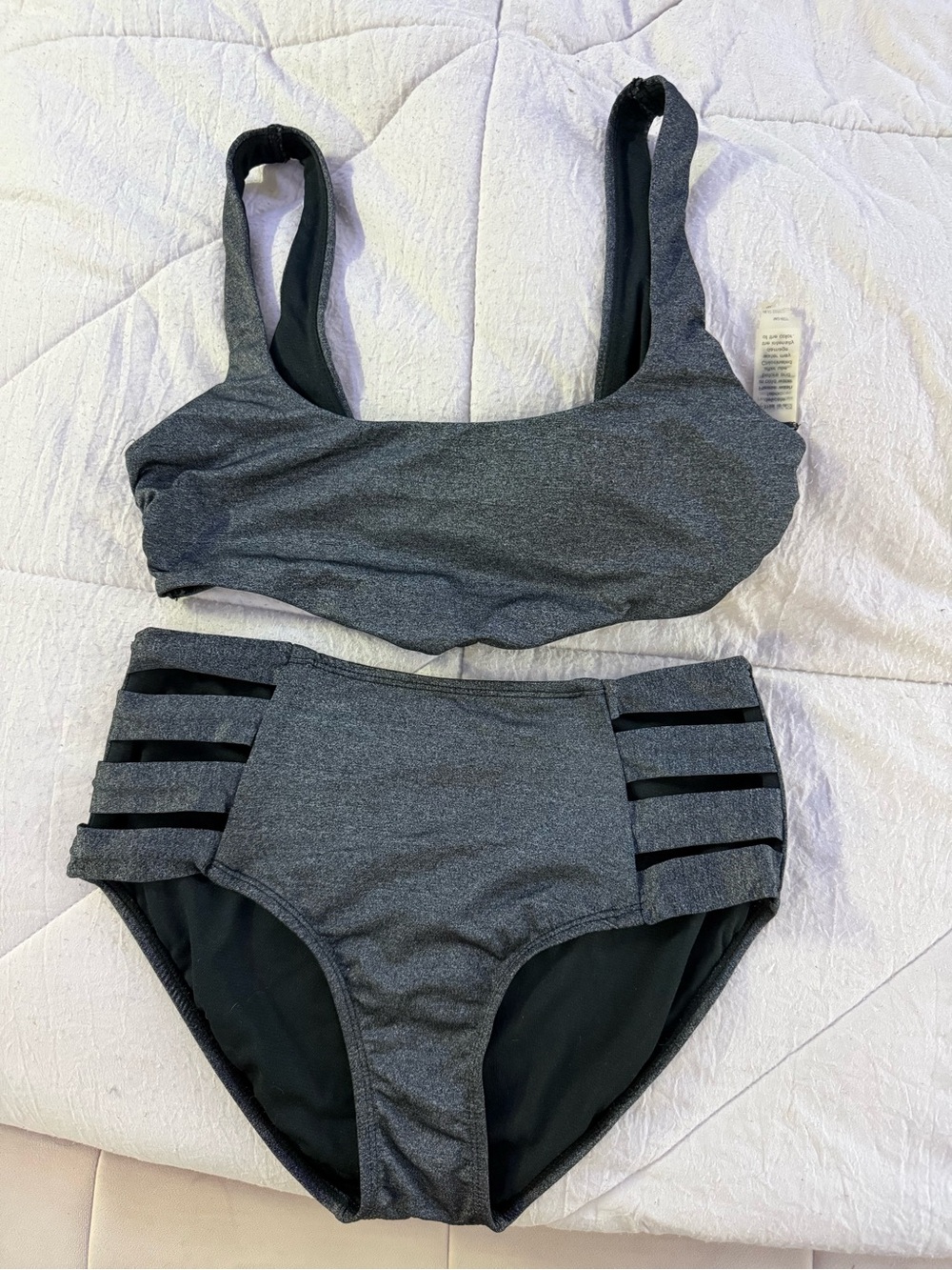 Grey Bikini top and bottoms